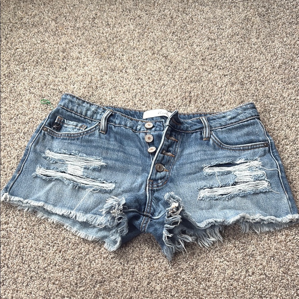 Distressed Denim Shorts